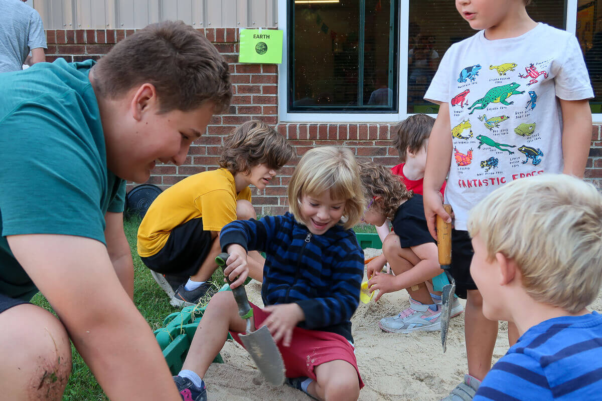 kids playing in sand